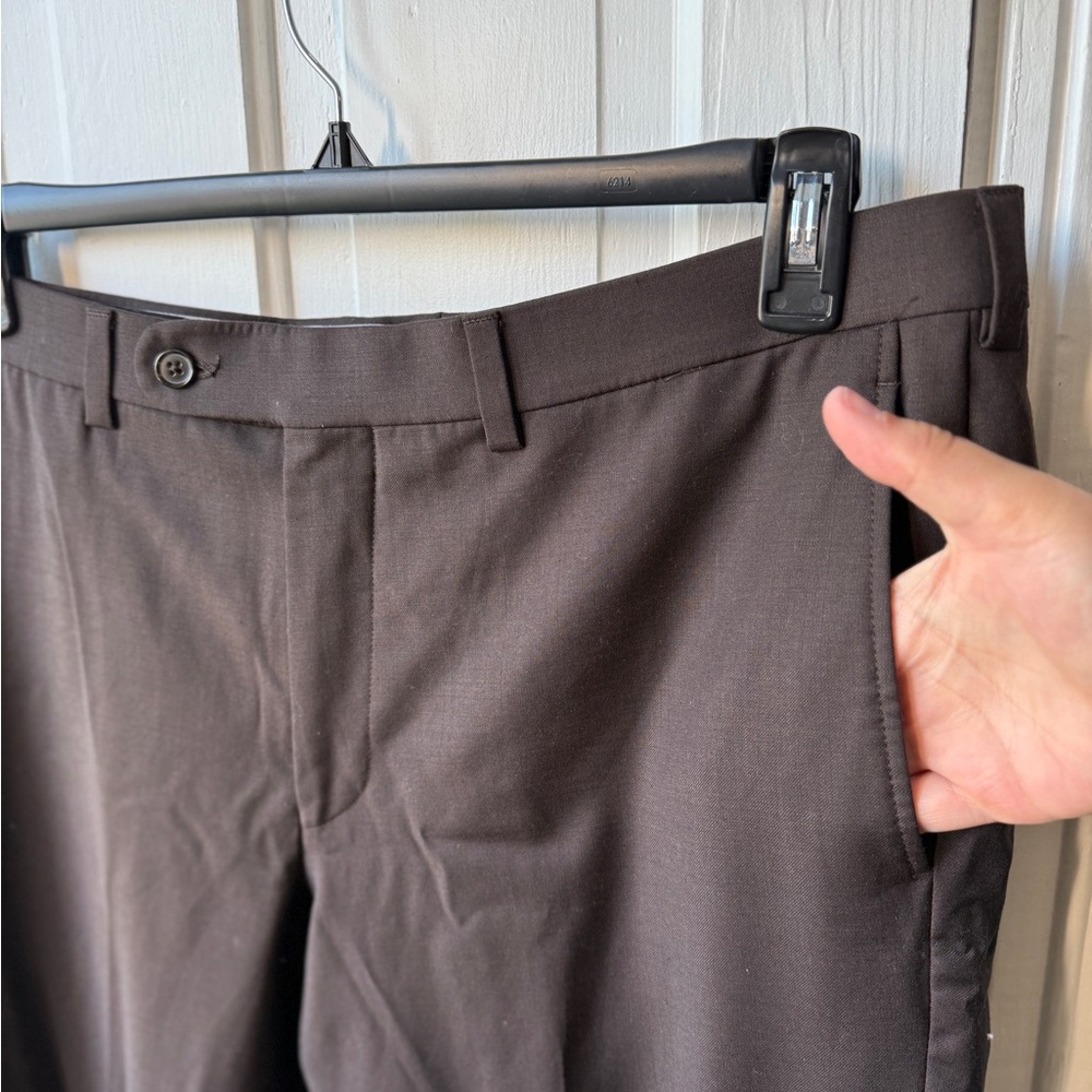 Riviera by Jack Victor Men's Brown Traveler 36R Flex Dress Pants - Picture 2 of 12